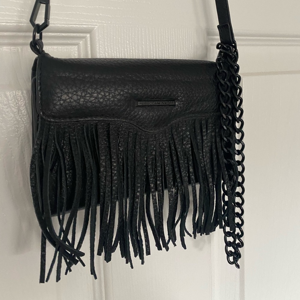 Rebecca Minkoff Leather Fringe Cross Body Purse